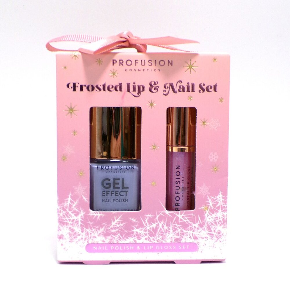 CLEARANCE Holiday Nail & Lip Gift Set Frosted Snow Sparkle